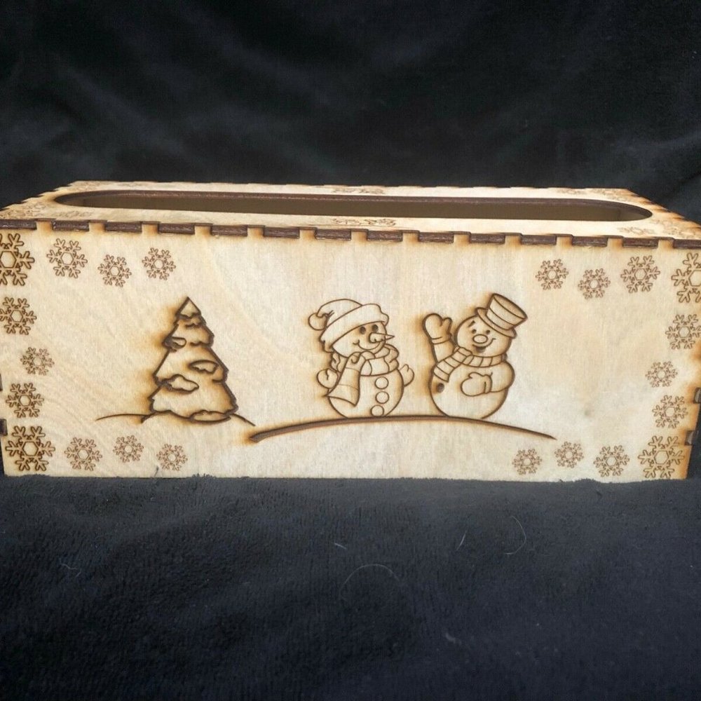 Laser Wood Snowman Paper Towel Box